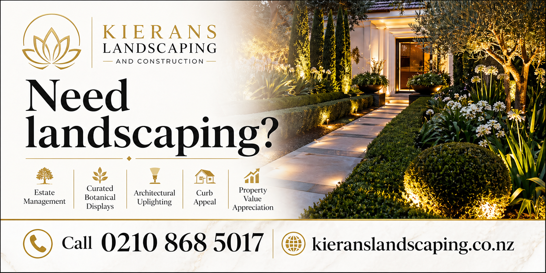 Need landscaping? Call 0210 868 5017 or visit kieranslandscaping.co.nz
